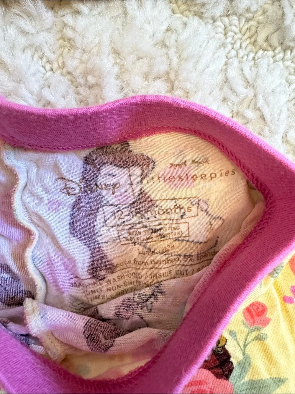 Disney Little Sleepies Beauty and the Beast Belle two piece set